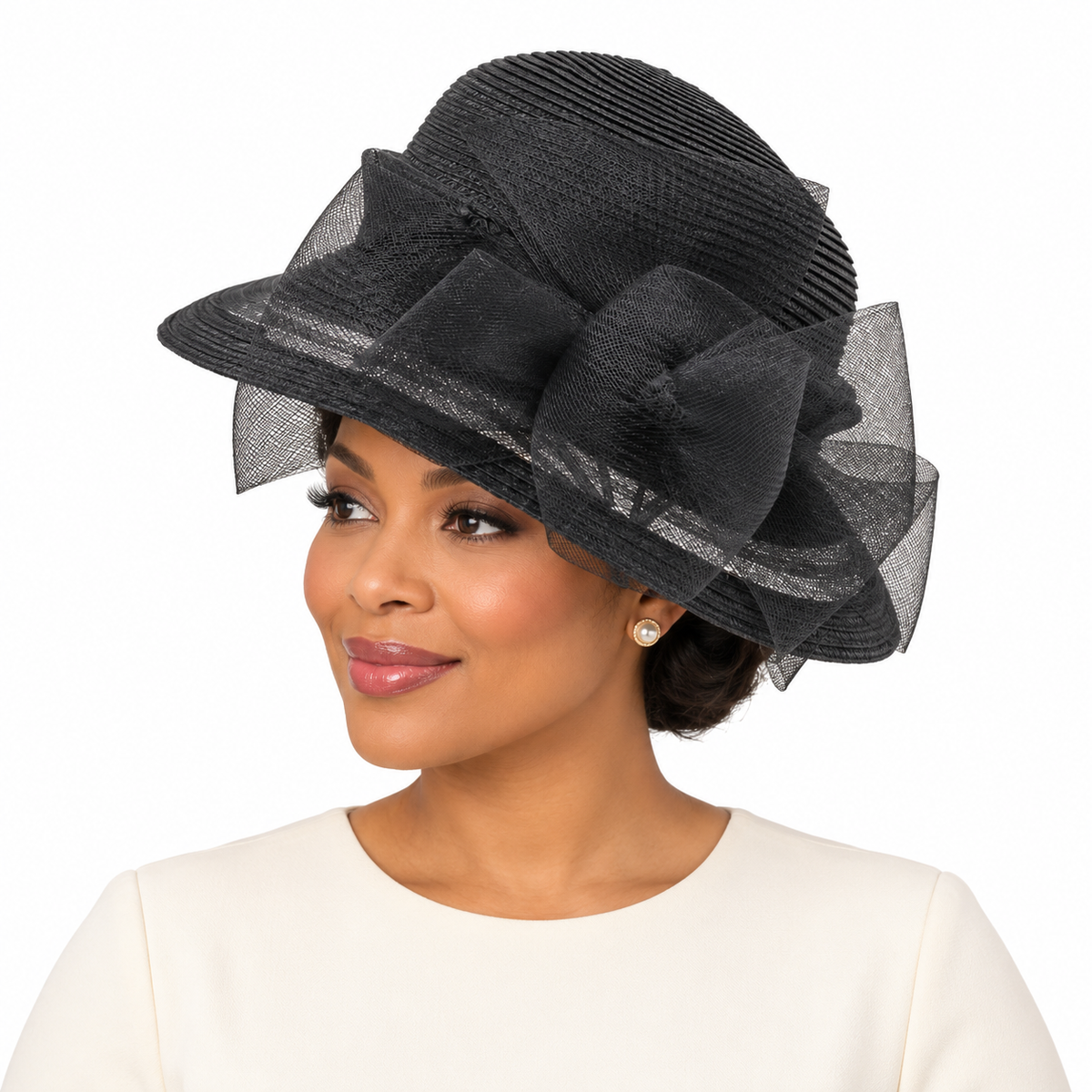 Model wearing Fancy Hat