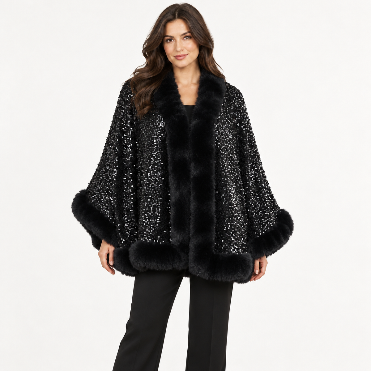 Women's Faux-Fur Cape Coat