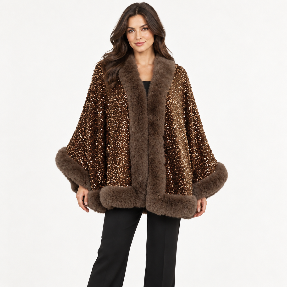 Women's Faux-Fur Cape Coat